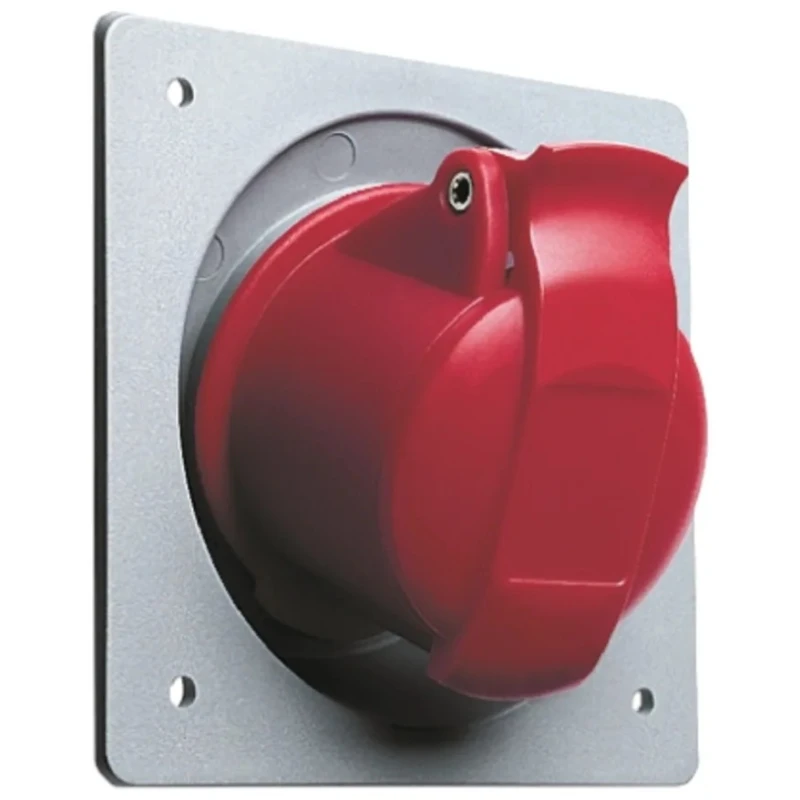 Amphenol Industrial Panel Mount Industrial Power Connector 32A 415V 3P+N+PE IP44 Red Easy & Safe IP44