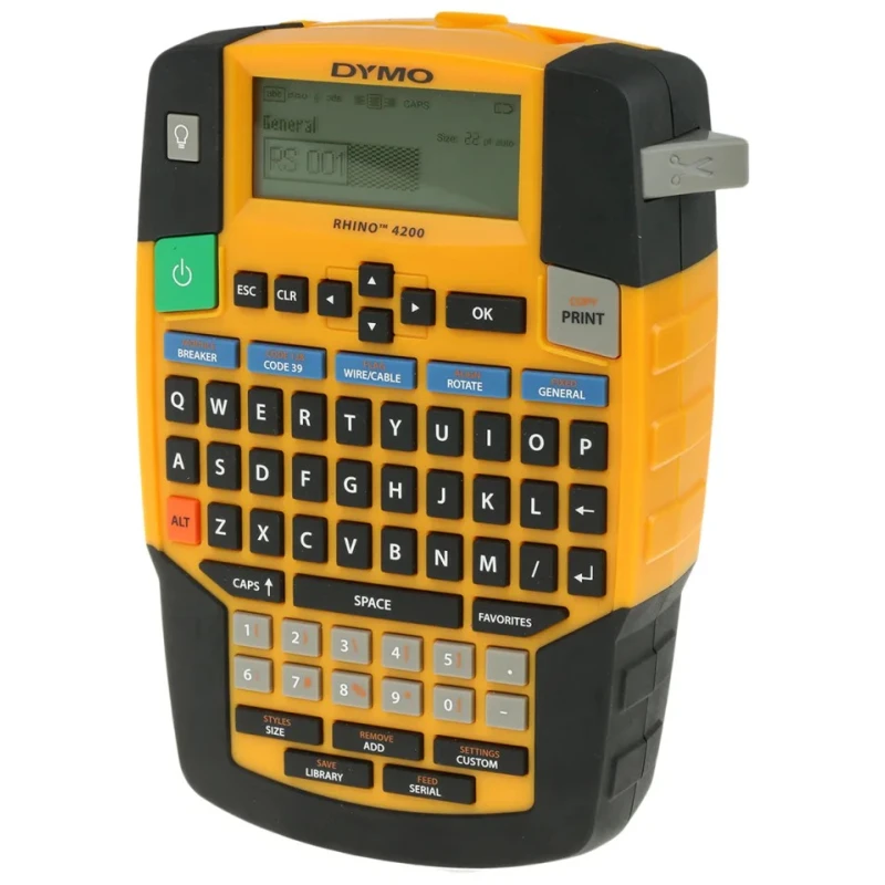 Dymo Rhino 4200 Handheld Label Printer, 19 mm Maximum Label Width, Keyboard, 180 dpi Print Resolution S0955990