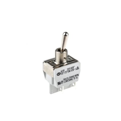 APEM Panel Mount Toggle Switch, On-Off, DPST, Tab Terminal, 24 V DC, 250 V AC, Nickel Plated Brass Actuator 641H/2