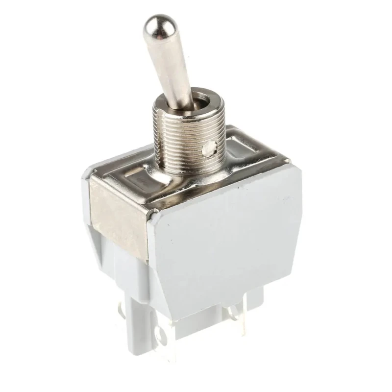 APEM Panel Mount Toggle Switch, On-Off, DPST, Tab Terminal, 24 V DC, 250 V AC, Nickel Plated Brass Actuator 641H/2