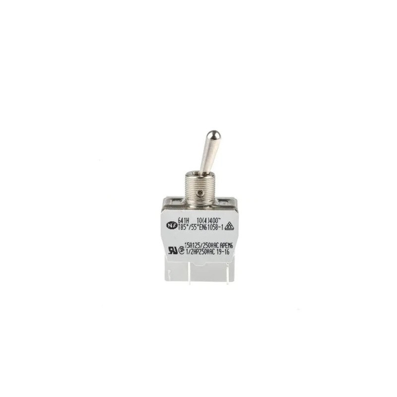 APEM Panel Mount Toggle Switch, On-Off, DPST, Tab Terminal, 24 V DC, 250 V AC, Nickel Plated Brass Actuator 641H/2