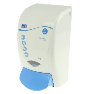 SCJ Professional Wall Mounted Soap Dispenser 1 L Manual, Blue White Plastic with BioCote Antibacterial Protection LGT1LDS