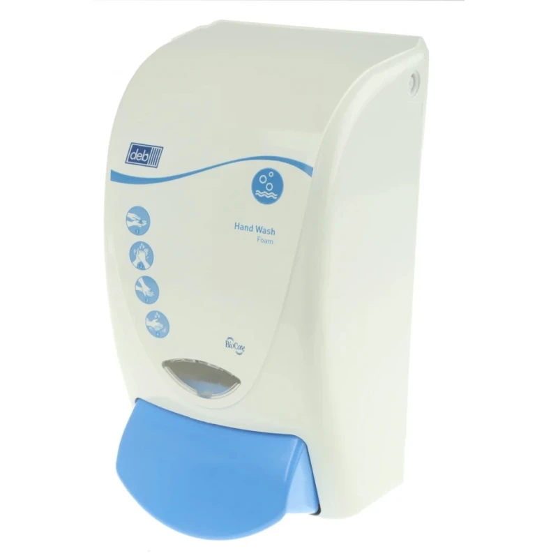 SCJ Professional Wall Mounted Soap Dispenser 1 L Manual, Blue White Plastic with BioCote Antibacterial Protection LGT1LDS