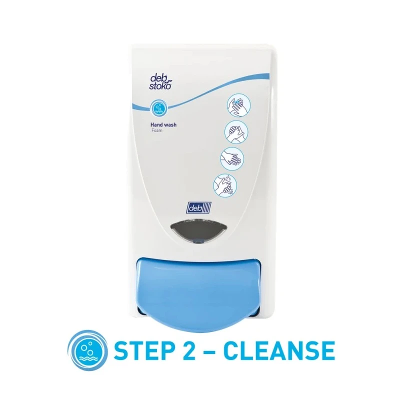 SCJ Professional Wall Mounted Soap Dispenser 1 L Manual, Blue White Plastic with BioCote Antibacterial Protection LGT1LDS