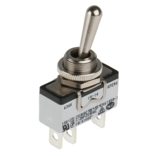 APEM Toggle Switch Panel Mount On-On SPST Tab Terminal 24 V dc 250 V ac 636H/2