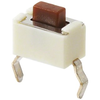 Panasonic Brown Tactile Switch Push Plate 4.3 mm SPST 50mA 12V DC Through Hole EVQPE604T