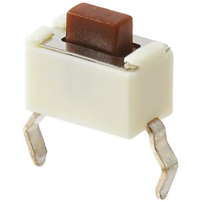 Panasonic Brown Tactile Switch Push Plate 4.3 mm SPST 50mA 12V DC Through Hole EVQPE604T