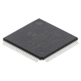 Microchip 16 bit dsPIC33EP512MU810-I/PF Microcontroller, 70 MHz, 536kB FLASH, 16bit Data Bus, 100-Pin TQFP