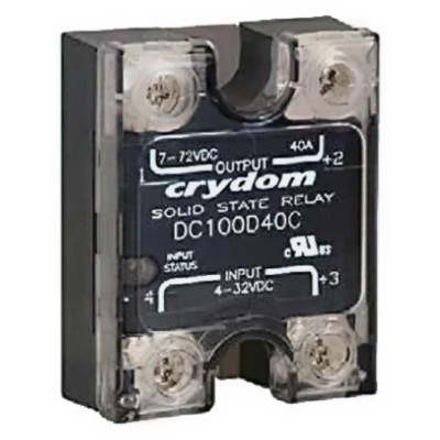 Crydom Solid State Relay, 10 A Load, Panel Mount, 72 V dc Load, 32V dc Control DC100D10C