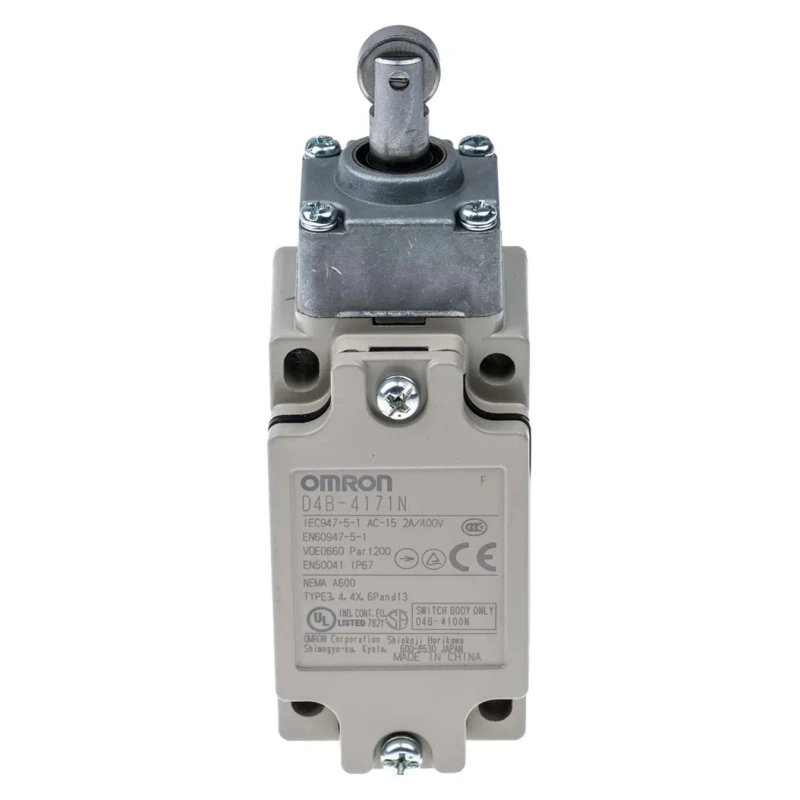 Omron D4B-N Series Roller Plunger Interlock Switch Metal Housing IP67, 1 NO/1 NC, 4A 