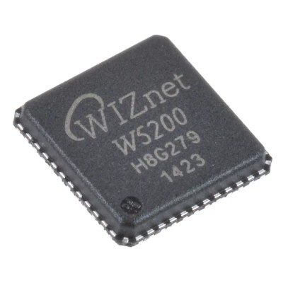 WIZnet Inc 48-Pin QFN Ethernet Controller 3.63V 100 Mbps SPI Full Duplex/Half Duplex W5200