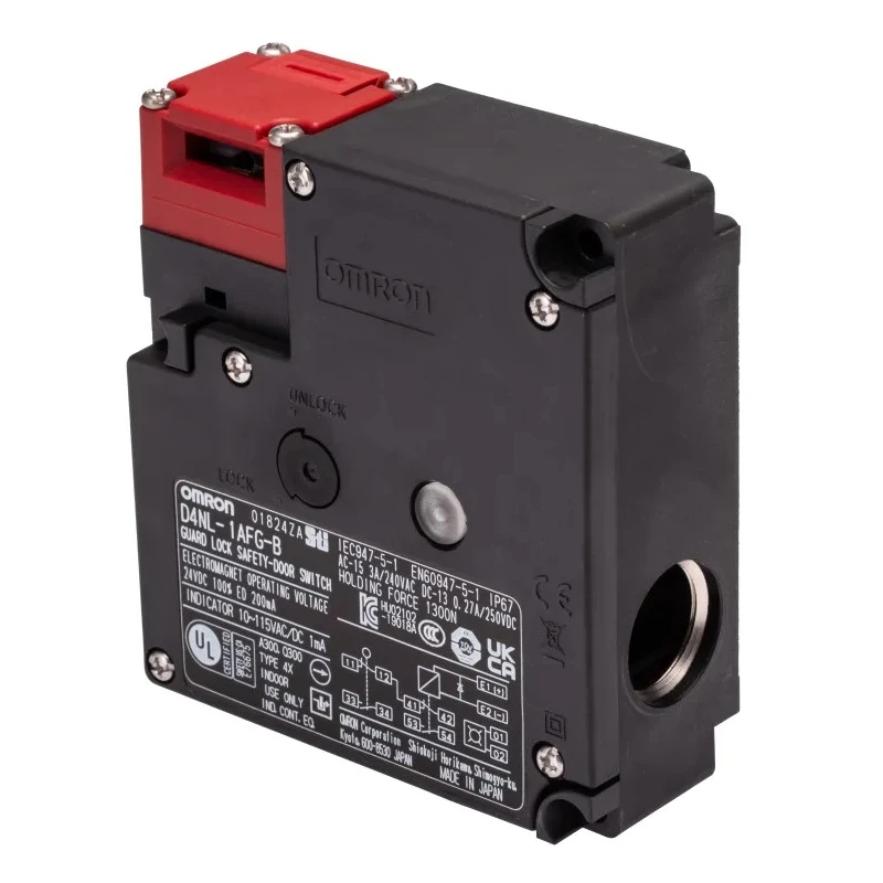 Omron Solenoid Interlock Switch Power to Lock 24V DC IP67 Plastic Housing D4NL