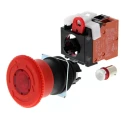 Omron A22E Series Twist Release Illuminated Emergency Stop Push Button Panel Mount 22mm Cutout 1 NC IP65 A22EL-M-24A-01