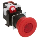 Omron A22E Series Twist Release Illuminated Emergency Stop Push Button Panel Mount 22mm Cutout 1 NC IP65 A22EL-M-24A-01