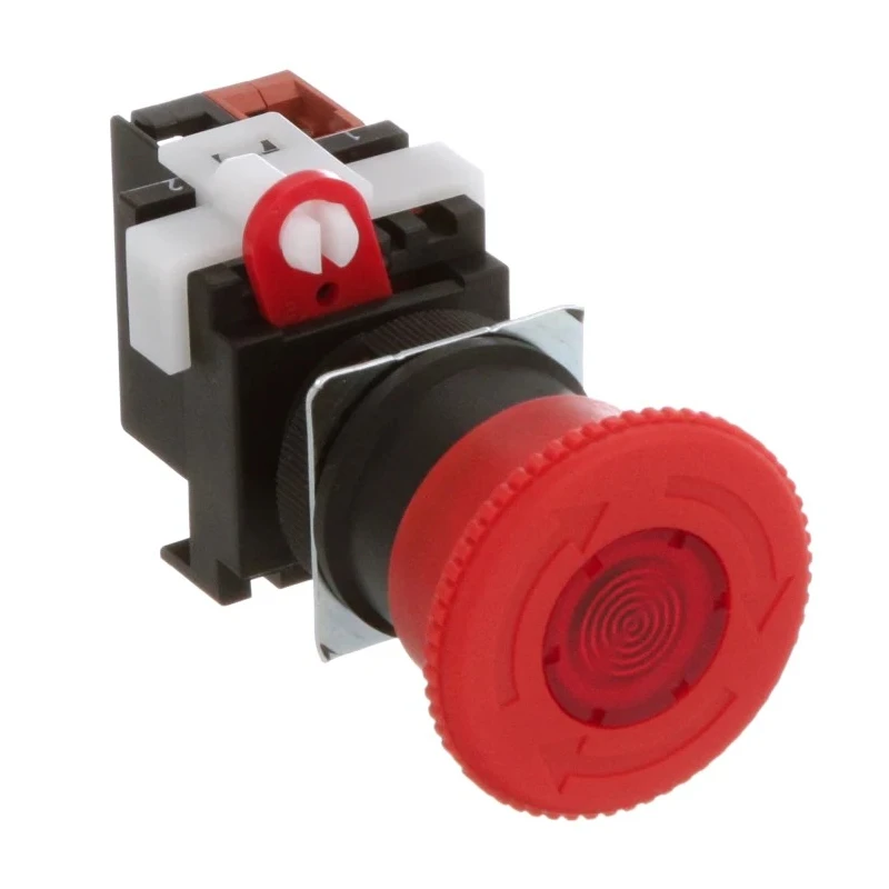 Omron A22E Series Twist Release Illuminated Emergency Stop Push Button Panel Mount 22mm Cutout 1 NC IP65 A22EL-M-24A-01