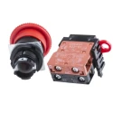 Omron A22E Series Twist Release Illuminated Emergency Stop Push Button Panel Mount 22mm Cutout 1 NC IP65 A22EL-M-24A-01