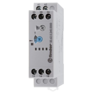 Finder 83 Series DIN Rail Timer Relay, 2-Contact, 24 to 240 V AC/DC, 8A Contact Current, 0.05 to 180 s 83.62.0.240.0000