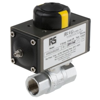 RS PRO Ball Type Pneumatic Actuated Valve 40 bar BSP Female 1/2 in 760-5576