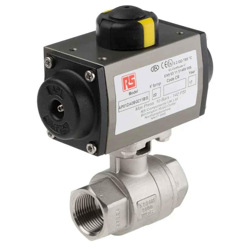 RS PRO Ball Type Pneumatic Actuated Valve 1 in BSP Female Threaded Connection 1000 psi 760-5633