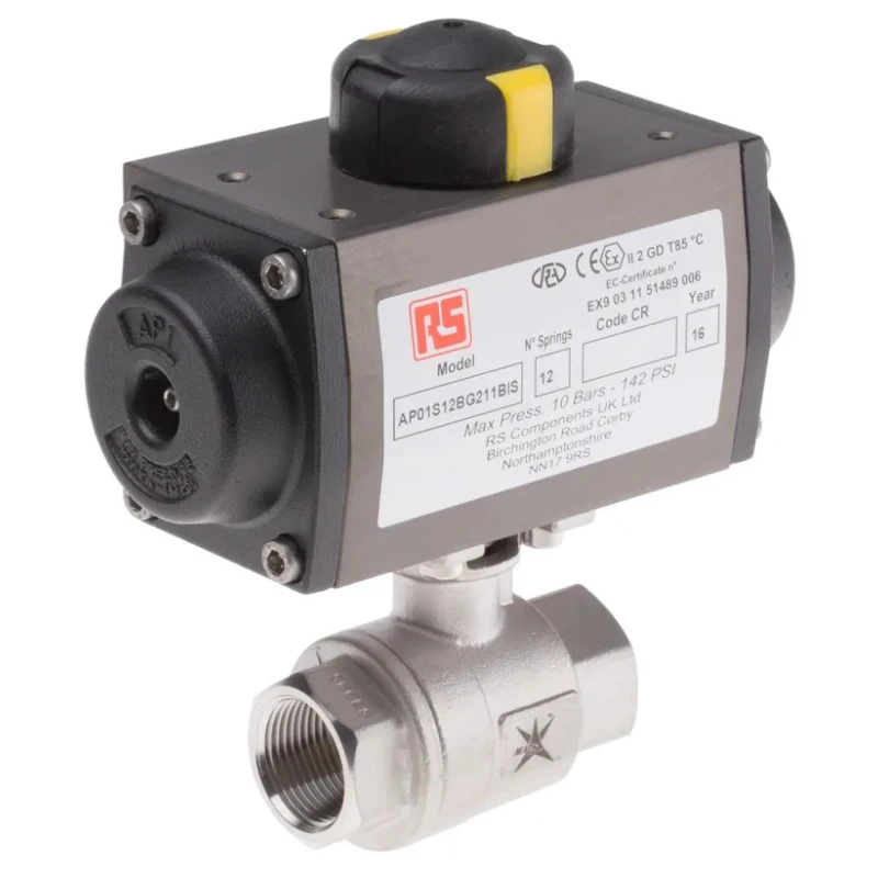 RS PRO Ball Type Pneumatic Actuated Valve 1000 psi BSP Female 3/4 in 760-5659