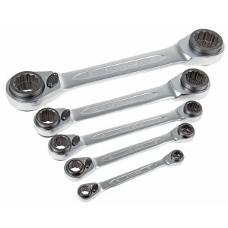 Bahco 5-Piece Ratchet Spanner Set 8 x 9 to 34 x 36 mm S4RM/5T