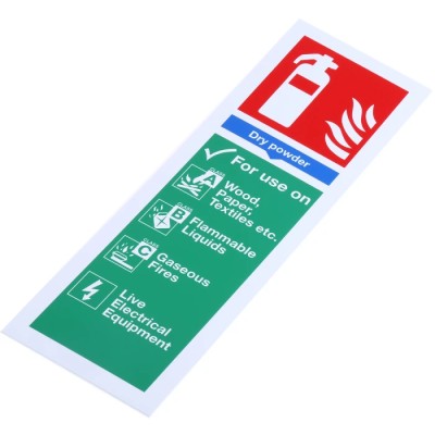 RS PRO Plastic Fire Safety Sign with English Text Self-Adhesive 280mm x 90mm 763-1831