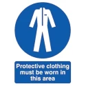 RS PRO Polypropylene Rigid Plastic Mandatory Sign Protective Clothing Must Be Worn In This Area 763-1765