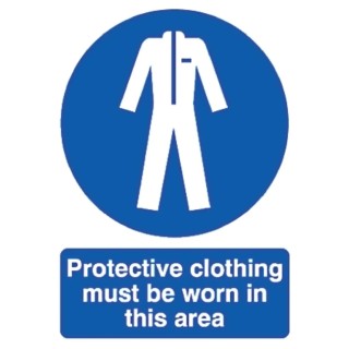 RS PRO Polypropylene Rigid Plastic Mandatory Sign Protective Clothing Must Be Worn In This Area 763-1765