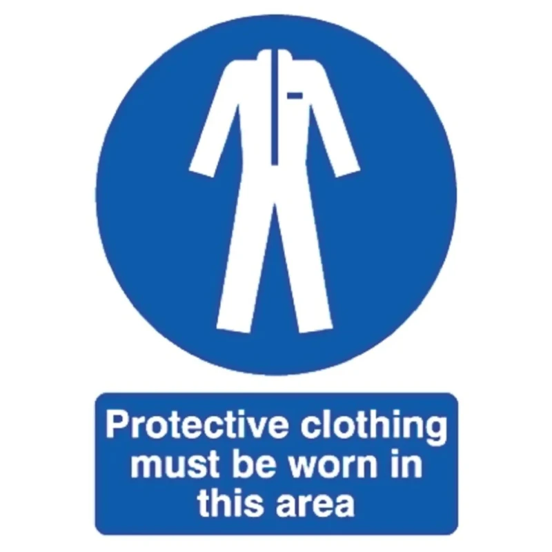 RS PRO Polypropylene Rigid Plastic Mandatory Sign Protective Clothing Must Be Worn In This Area 763-1765