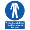 RS PRO Polypropylene Rigid Plastic Mandatory Sign Protective Clothing Must Be Worn In This Area 763-1765