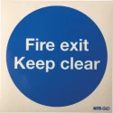 RS PRO Vinyl Fire Safety Sign With English Text Fire Exit Keep Clear Self-Adhesive 763-1945