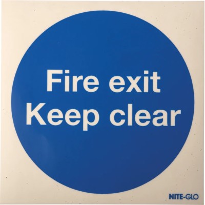RS PRO Vinyl Fire Safety Sign With English Text Fire Exit Keep Clear Self-Adhesive 763-1945