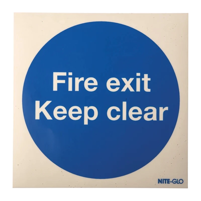 RS PRO Vinyl Fire Safety Sign With English Text Fire Exit Keep Clear Self-Adhesive 763-1945