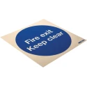 RS PRO Vinyl Fire Safety Sign With English Text Fire Exit Keep Clear Self-Adhesive 763-1945