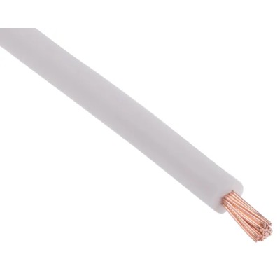RS PRO White 1 mm² Hook Up Wire, 17 AWG, 32 x 0.2 mm Strands, 100 m Length, Cross-Linked Low Smoke Insulation 763-7606