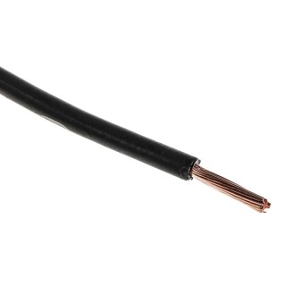 RS PRO Black 1.5 mm² Hook Up Wire, 15 AWG, 30x0.25 mm core strands, 100 m length, Zero Halogen, 750 V, Copper 763-7618
