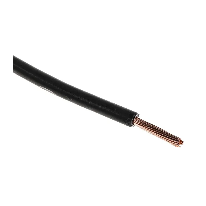 RS PRO Black 1.5 mm² Hook Up Wire, 15 AWG, 30x0.25 mm core strands, 100 m length, Zero Halogen, 750 V, Copper 763-7618
