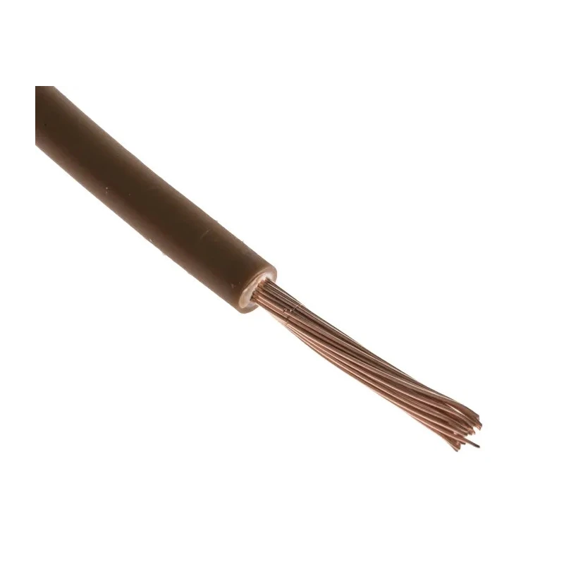 RS PRO Brown 1 mm² Hook Up Wire, 17 AWG, 32/0.2 mm Strands, 100 m Length, Zero Halogen Insulation 763-7599