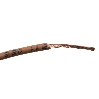RS PRO Brown 0.75 mm² Hook Up Wire, 18 AWG, 24/0.2 mm Core Strands, 100 m Length, Cross-Linked Low Smoke Insulation 763-7577