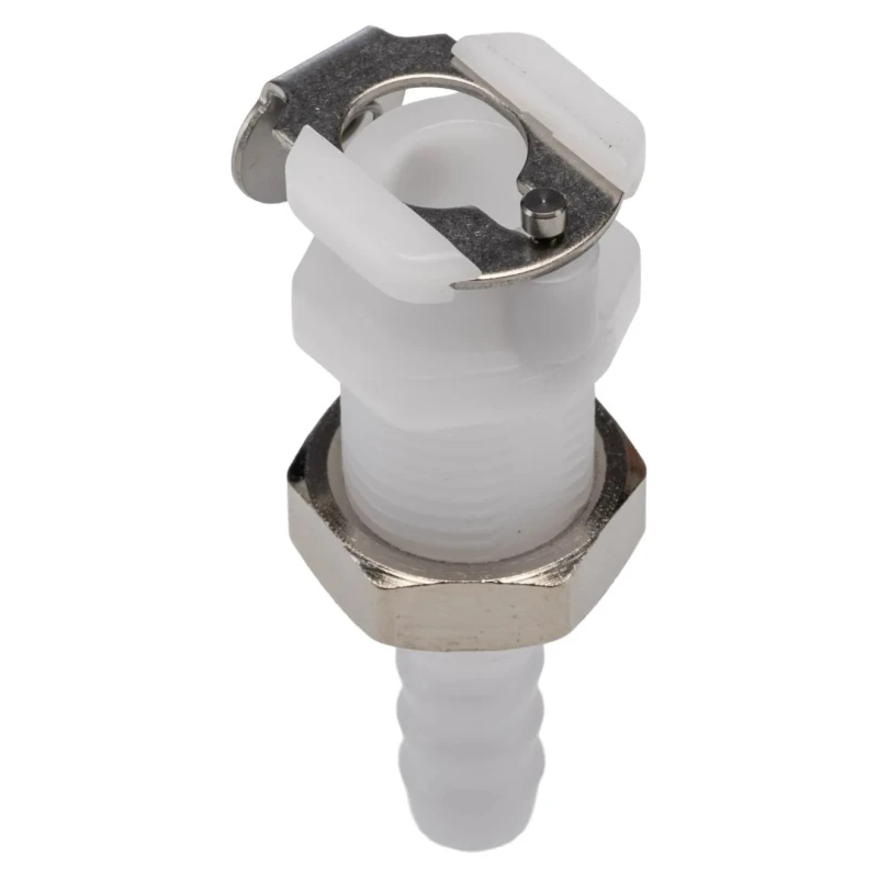 Colder Products Hose Connector 6.35 mm ID, Natural White Acetal Body, Male Connection, 8.3 Bar PMC16-04