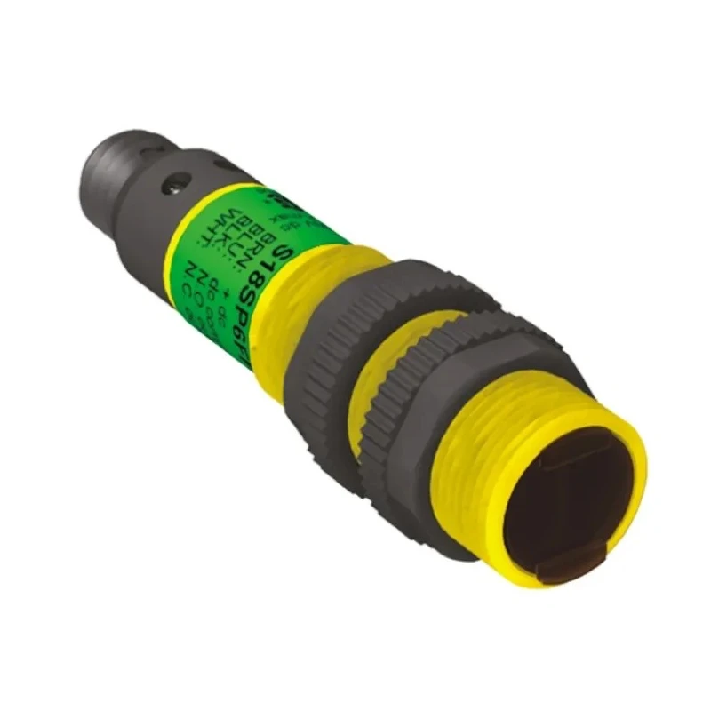 Banner Diffuse Photoelectric Sensor Barrel Detection Range 0 to 100 mm PNP Output IP69K S18SP6FF100Q