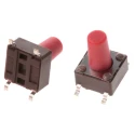 APEM Red Tactile Switch Stem 9.5 mm SPST 50mA 12 V dc Surface DTSM65RV