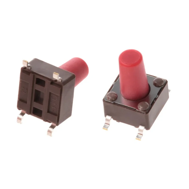 APEM Red Tactile Switch Stem 9.5 mm SPST 50mA 12 V dc Surface DTSM65RV