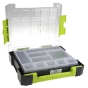 RS PRO Adjustable Compartments 10 Cell Polypropylene Compartment Box Transparent Grey Green 325 mm x 275 mm x 70 mm 767-4960