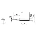 Ersa 1 x 2.2 mm Chisel 46 mm Soldering Iron Tip for Power Tool 0832CDLF/SB