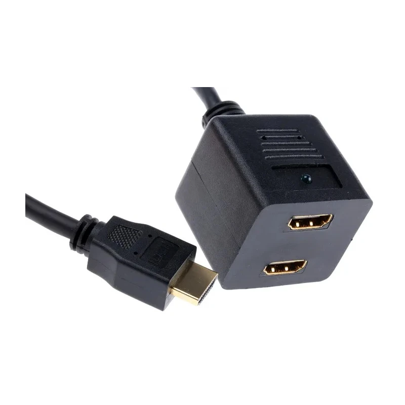 RS PRO 300 mm HDMI Cable Male to Dual Female HDMI Adapter with LED Indicator 768-4194