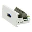 RS PRO Female 1 Gang USB A 3.0 Plastic Wall Faceplate 768-4318