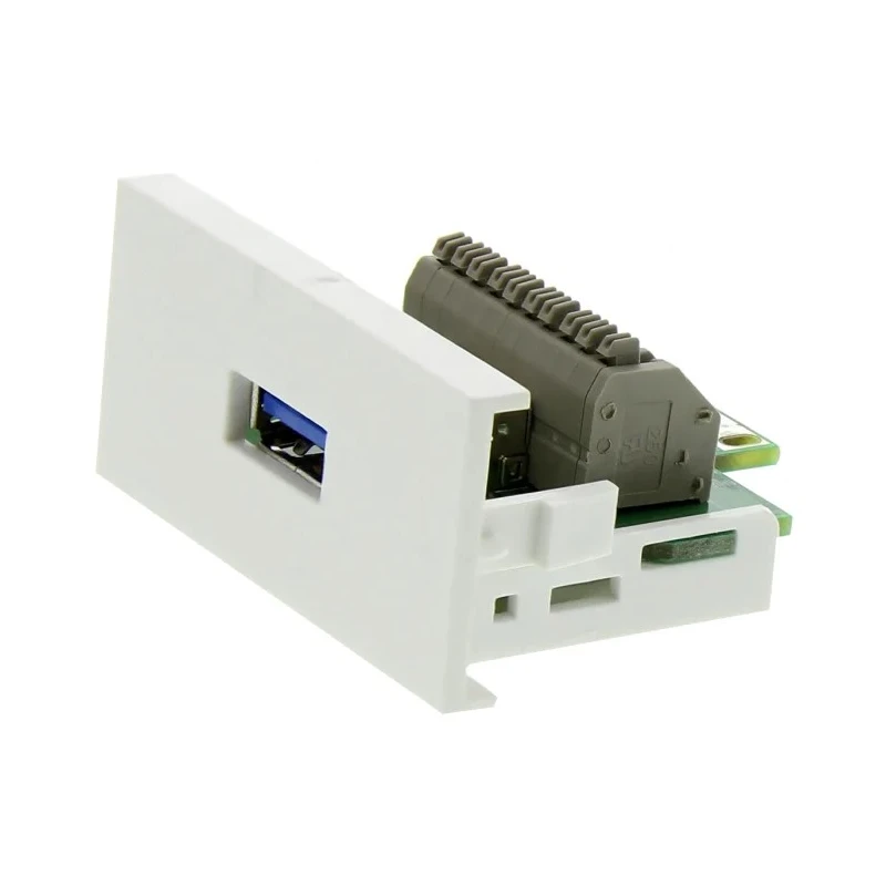 RS PRO Female 1 Gang USB A 3.0 Plastic Wall Faceplate 768-4318