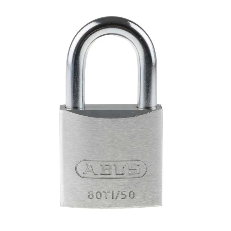 ABUS Keyed Titalium Weatherproof Padlock 50 mm Body, 9.5 mm Shackle Diameter 80TI/50