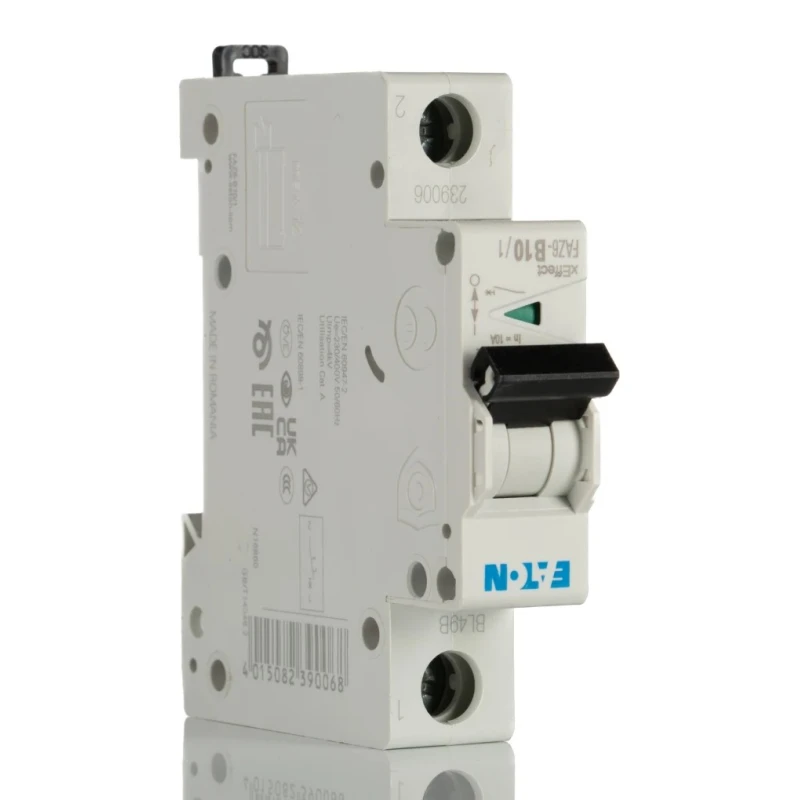 Eaton xEffect Single-Pole Miniature Circuit Breaker 1 Pole 10A Type B 400V AC 96V DC 6kA Breaking Capacity 239006 FAZ6-B10/1